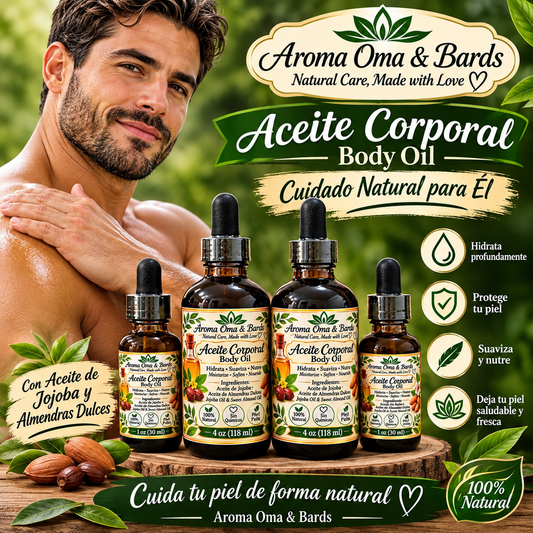 Aceite Corporal para Hombre — Aroma Oma & Bards